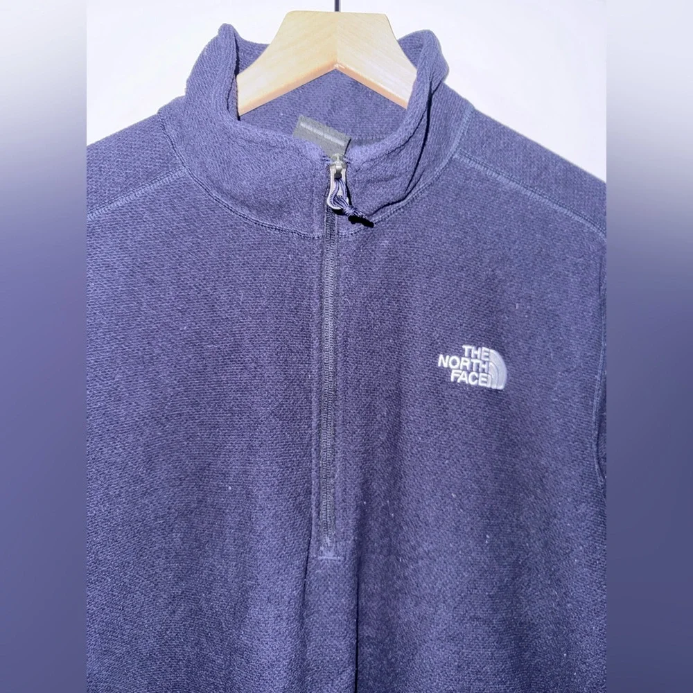 The North Face Textured Cap Rock 1/4 Zip Fleece Aviator Navy Blue Men’s Large